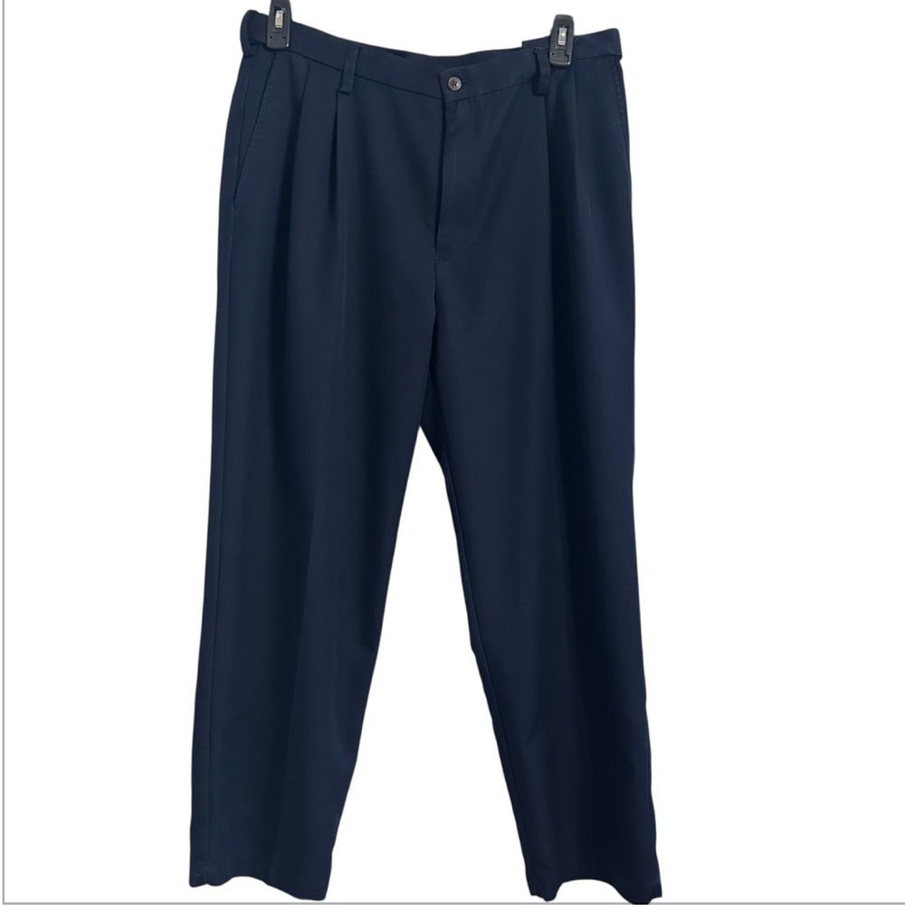Haggar Navy Blue Polyester Dress Pants with waist extender Men’s Size 36x30